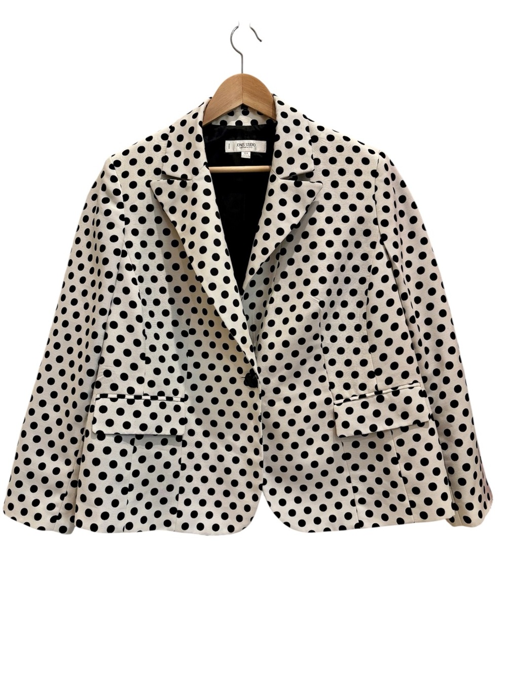 Jones Studio Blazer Polka Dot Pattern Jacket Size 16W